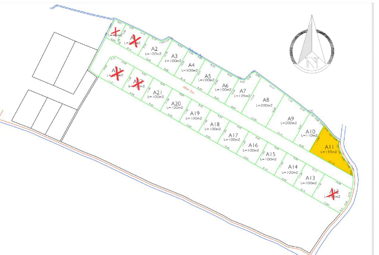 Jual Tanah Murah di Bali 450 JutaAre Zona Kuning Tabanan, Pandak Gede, Kediri Kavling A11