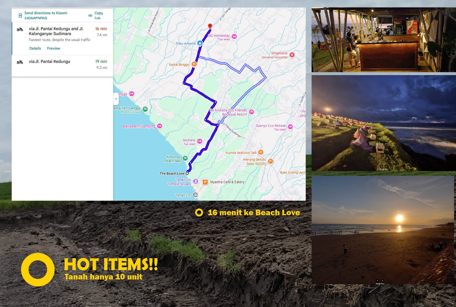 Jual Tanah Kavling Murah di Bali Tabanan - 10 Menit ke Pantai Beach Love, Sunsetnya Indah Banget