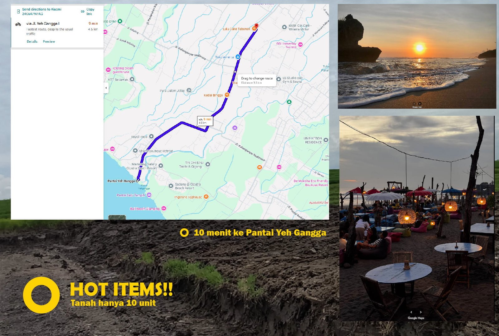 Jual Tanah Kavling Murah di Bali Tabanan - 10 Menit ke Pantai Yeh Gangga Tabanan