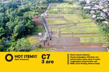 Jual Tanah Kavling Murah di Bali Untuk Rumah & Villa Zona Kuning Tabanan, Pandak Gede, Kediri Kavling C7