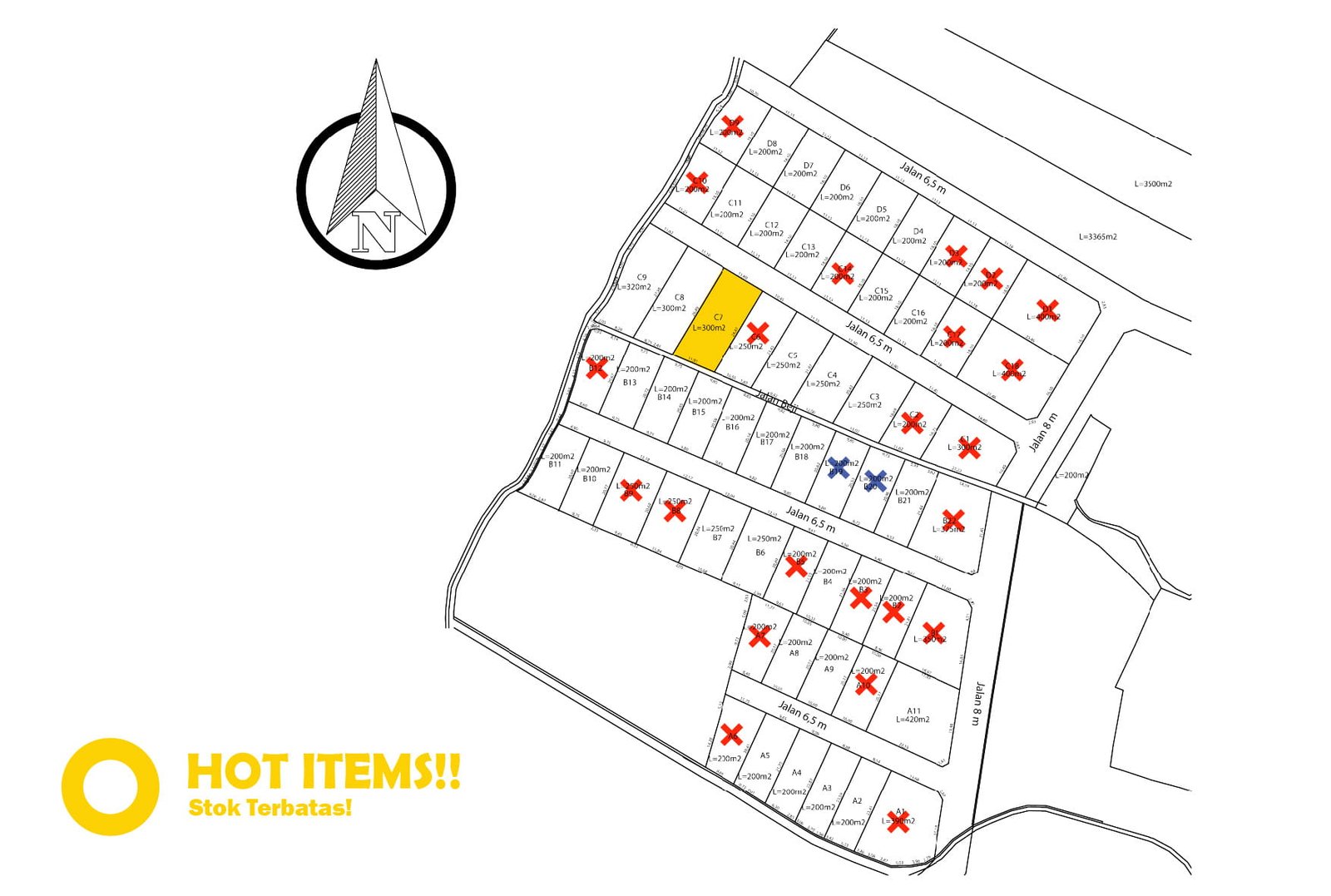 Jual Tanah Kavling Murah di Bali Untuk Rumah & Villa Zona Kuning Tabanan, Pandak Gede, Kediri Kavling C7