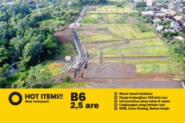 Jual Tanah Murah Bali 415 Juta AreZona Kuning Tabanan Kavling B6 & B7 1