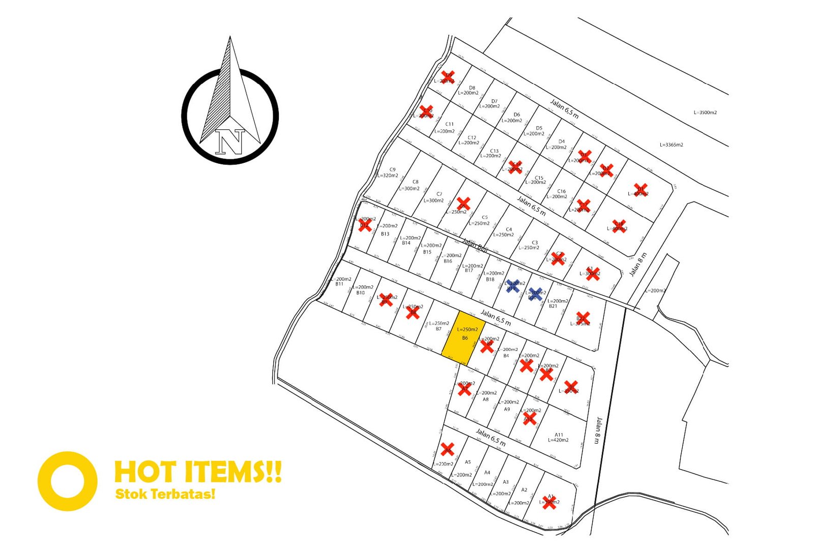 Jual Tanah Murah Bali 415 Juta AreZona Kuning Tabanan Kavling B6 & B7 2