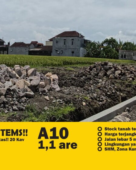 Jual Tanah Murah di Bali 450 JutaAre Zona Kuning Tabanan, Pandak Gede, Kediri Kavling A10