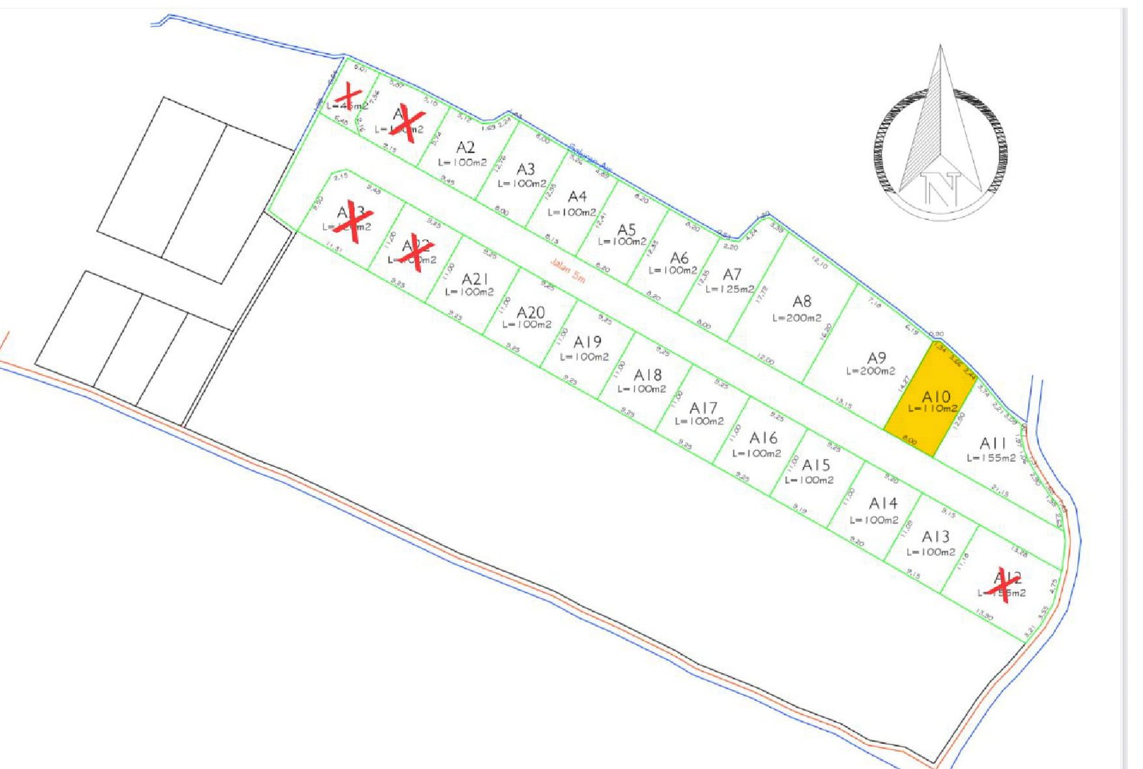 Jual Tanah Murah di Bali 450 JutaAre Zona Kuning Tabanan, Pandak Gede, Kediri Kavling A10