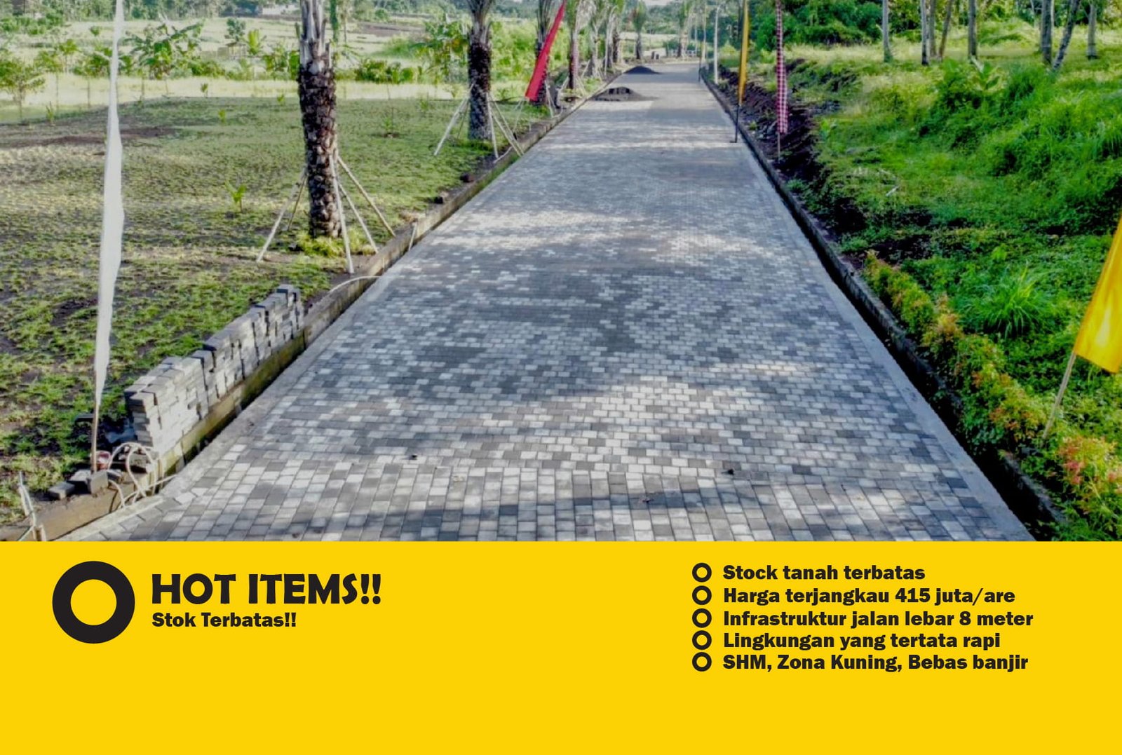 Jual Tanah Murah di Bali 450 JutaAre Zona Kuning Tabanan, Pandak Gede, Kediri Kavling A11