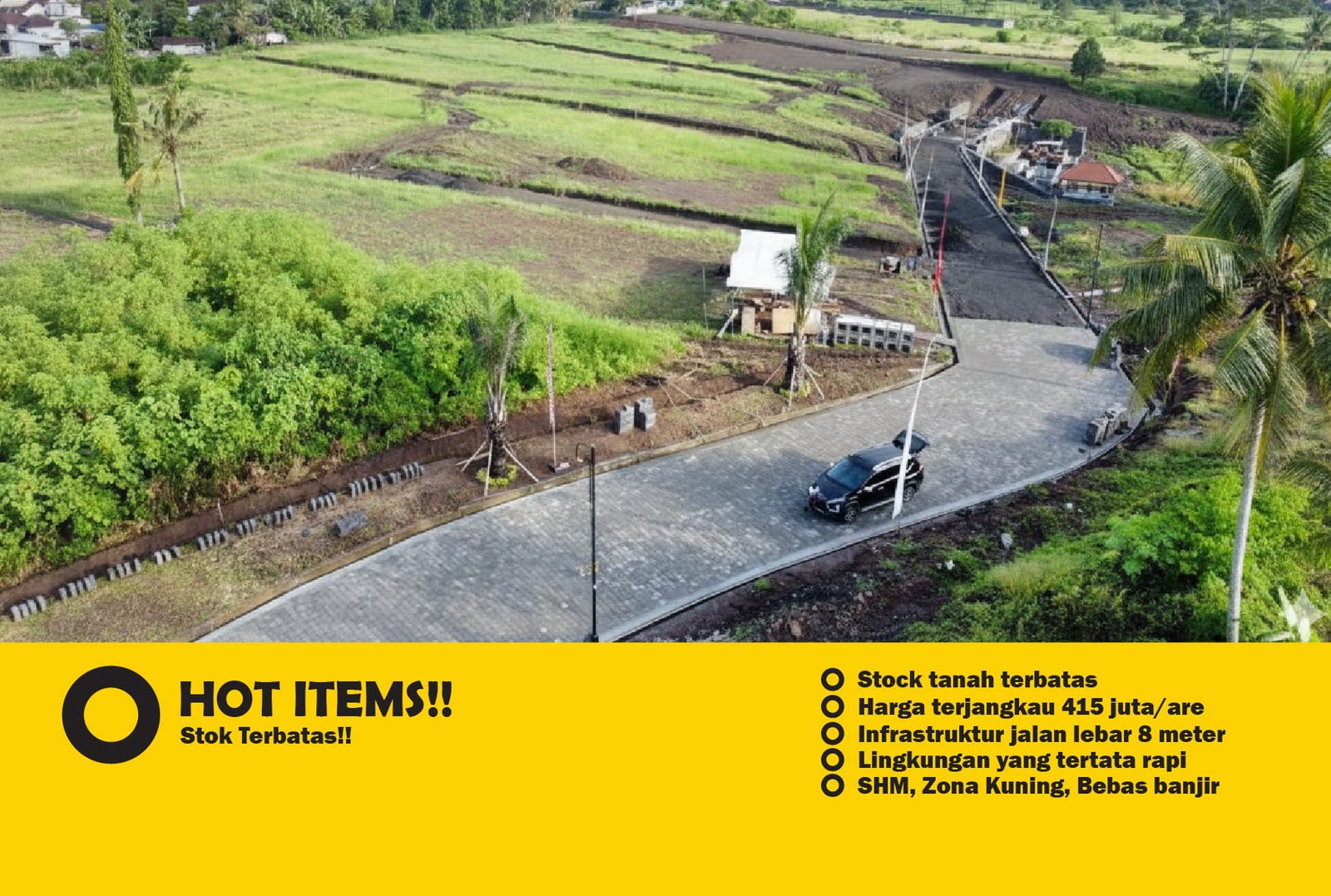 Jual Tanah Murah di Bali 450 JutaAre Zona Kuning Tabanan, Pandak Gede, Kediri Kavling A11