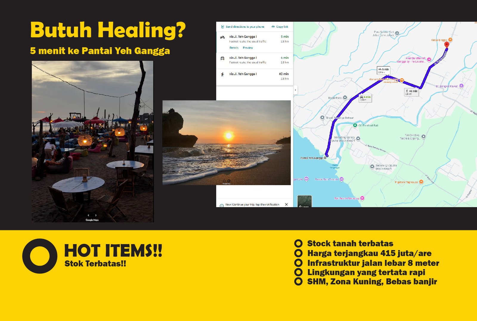 Jual Tanah Murah di Bali 450 JutaAre Zona Kuning Tabanan, Pandak Gede, Kediri Kavling A11