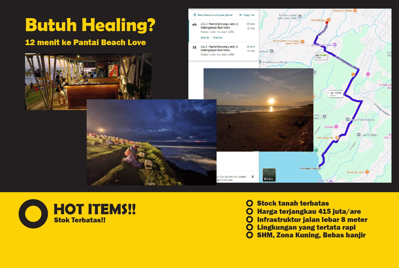 Jual Tanah Murah di Bali 450 JutaAre Zona Kuning Tabanan, Pandak Gede, Kediri Kavling A11