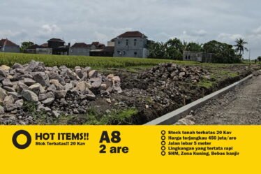 Jual Tanah Murah di Bali 450 JutaAre Zona Kuning Tabanan, Pandak Gede, Kediri Kavling A8 1