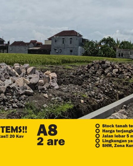 Jual Tanah Murah di Bali 450 JutaAre Zona Kuning Tabanan, Pandak Gede, Kediri Kavling A8 1