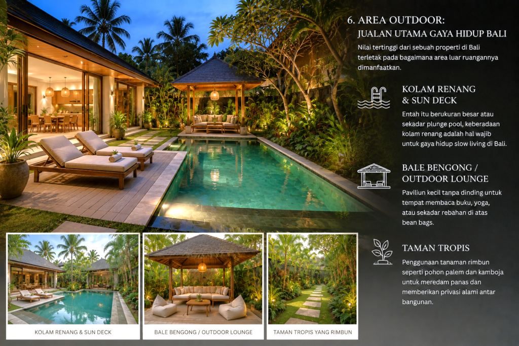 Bagian Rumah Bali - Area Outdoor ada Swimming Pool