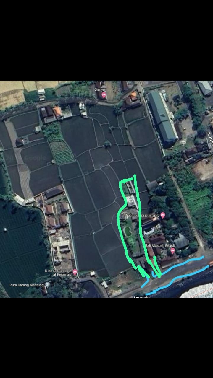 Tanah Oceanfront 1.770 m² Dijual di Pantai Masceti Gianyar – Zona Pink, Rp 19,47 Miliar